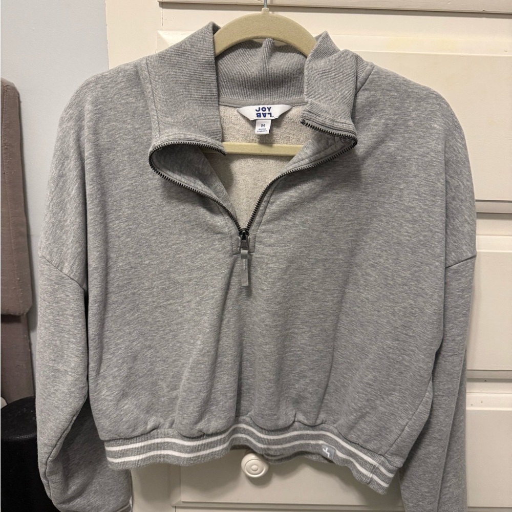 JoyLab Light Gray Zip-Up Top
